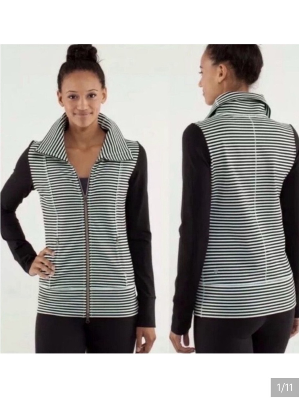 lululemon Daily Yoga Jacket Mint Moment and Black Striped Jacket 6